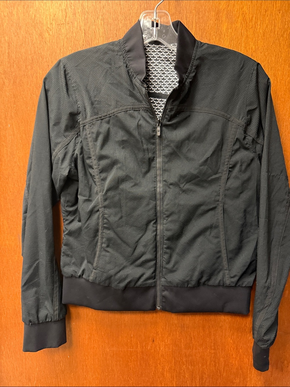 Lululemon reversible Black Lightweight Zip-Up bomber Jacket size 4